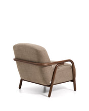 Load image into Gallery viewer, Sylo armchair in taupe chenille and solid ash wood with walnut-coloured finish FSC 100% - image 6