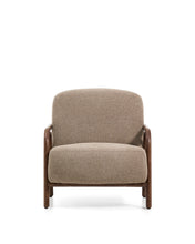 Load image into Gallery viewer, Sylo armchair in taupe chenille and solid ash wood with walnut-coloured finish FSC 100% - image 8