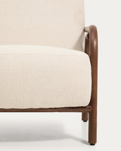 Load image into Gallery viewer, Sylo armchair in beige chenille and solid ash wood with walnut-coloured finish FSC 100% - image 14