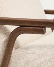 Load image into Gallery viewer, Sylo armchair in beige chenille and solid ash wood with walnut-coloured finish FSC 100% - image 17