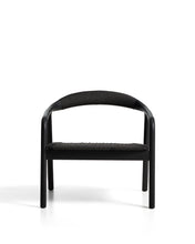 Load image into Gallery viewer, Derile armchair in solid oak wood with black finish and black paper rope FSC 100%. - image 4