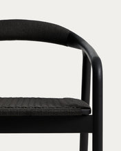 Load image into Gallery viewer, Derile armchair in solid oak wood with black finish and black paper rope FSC 100%. - image 6