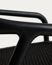 Load image into Gallery viewer, Derile armchair in solid oak wood with black finish and black paper rope FSC 100%. - image 8