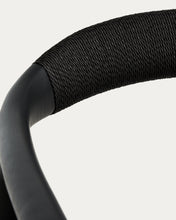 Load image into Gallery viewer, Derile armchair in solid oak wood with black finish and black paper rope FSC 100%. - image 10