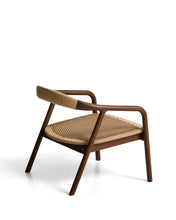 Load image into Gallery viewer, Derile armchair in solid oak wood with walnut finish and beige paper rope cord FSC 100% - image 3
