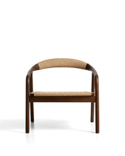 Load image into Gallery viewer, Derile armchair in solid oak wood with walnut finish and beige paper rope cord FSC 100% - image 4