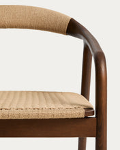 Load image into Gallery viewer, Derile armchair in solid oak wood with walnut finish and beige paper rope cord FSC 100% - image 7