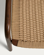 Load image into Gallery viewer, Derile armchair in solid oak wood with walnut finish and beige paper rope cord FSC 100% - image 8