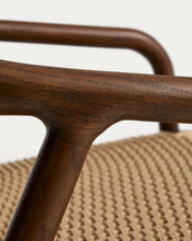 Load image into Gallery viewer, Derile armchair in solid oak wood with walnut finish and beige paper rope cord FSC 100% - image 9