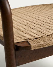 Load image into Gallery viewer, Derile armchair in solid oak wood with walnut finish and beige paper rope cord FSC 100% - image 10