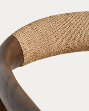 Load image into Gallery viewer, Derile armchair in solid oak wood with walnut finish and beige paper rope cord FSC 100% - image 11