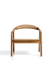Load image into Gallery viewer, Derile armchair in solid oak wood with natural-tone finish and beige paper rope cord FSC 100% - image 4