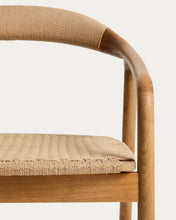 Load image into Gallery viewer, Derile armchair in solid oak wood with natural-tone finish and beige paper rope cord FSC 100% - image 5