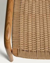 Load image into Gallery viewer, Derile armchair in solid oak wood with natural-tone finish and beige paper rope cord FSC 100% - image 6