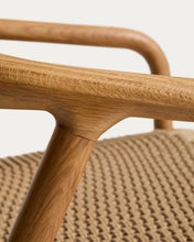 Load image into Gallery viewer, Derile armchair in solid oak wood with natural-tone finish and beige paper rope cord FSC 100% - image 7