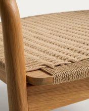 Load image into Gallery viewer, Derile armchair in solid oak wood with natural-tone finish and beige paper rope cord FSC 100% - image 8