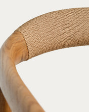 Load image into Gallery viewer, Derile armchair in solid oak wood with natural-tone finish and beige paper rope cord FSC 100% - image 9