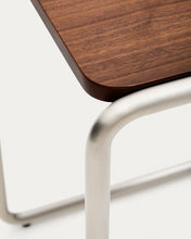 Load image into Gallery viewer, Tarsel side table in walnut veneer with brushed stainless steel structure 42 x 60cm - image 13