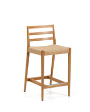 Load image into Gallery viewer, Analy stool backrest solid oak wood natural-tone finish and rope seat 65 cm FSC 100%.