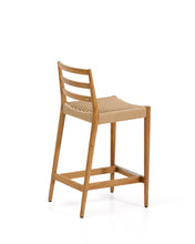 Load image into Gallery viewer, Analy stool backrest solid oak wood natural-tone finish and rope seat 65 cm FSC 100%. - image 3