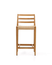 Load image into Gallery viewer, Analy stool backrest solid oak wood natural-tone finish and rope seat 65 cm FSC 100%. - image 4