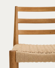 Load image into Gallery viewer, Analy stool backrest solid oak wood natural-tone finish and rope seat 65 cm FSC 100%. - image 6