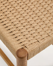 Load image into Gallery viewer, Analy stool backrest solid oak wood natural-tone finish and rope seat 65 cm FSC 100%. - image 7