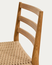 Load image into Gallery viewer, Analy stool backrest solid oak wood natural-tone finish and rope seat 65 cm FSC 100%. - image 8