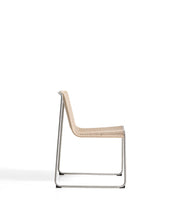 Load image into Gallery viewer, Tavari stackable chair in beige synthetic rope cord and AISI 304 stainless steel with brushed finish - image 2