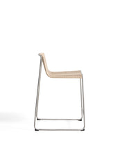 Load image into Gallery viewer, Tavari stackable stool in beige synthetic rope cord and AISI 304 stainless steel with brushed finish 65 cm - image 2
