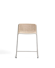 Load image into Gallery viewer, Tavari stackable stool in beige synthetic rope cord and AISI 304 stainless steel with brushed finish 65 cm - image 4