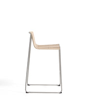 Load image into Gallery viewer, Tavari stackable stool in beige synthetic rope cord and AISI 304 stainless steel with brushed finish 75 cm - image 2