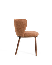 Load image into Gallery viewer, Ciselia terracotta thick chenille chair with solid ash wood legs with walnut-coloured finish FSC Mix Credit - image 2