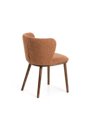 Load image into Gallery viewer, Ciselia terracotta thick chenille chair with solid ash wood legs with walnut-coloured finish FSC Mix Credit - image 3