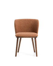 Load image into Gallery viewer, Ciselia terracotta thick chenille chair with solid ash wood legs with walnut-coloured finish FSC Mix Credit - image 4