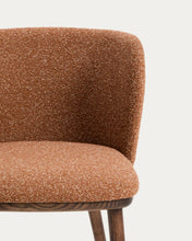 Load image into Gallery viewer, Ciselia terracotta thick chenille chair with solid ash wood legs with walnut-coloured finish FSC Mix Credit - image 7