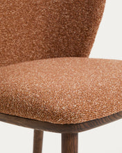 Load image into Gallery viewer, Ciselia terracotta thick chenille chair with solid ash wood legs with walnut-coloured finish FSC Mix Credit - image 8