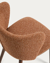 Load image into Gallery viewer, Ciselia terracotta thick chenille chair with solid ash wood legs with walnut-coloured finish FSC Mix Credit - image 9