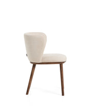 Load image into Gallery viewer, Ciselia beige chenille chair with solid ash wood legs with walnut-coloured finish FSC Mix Credit - image 2