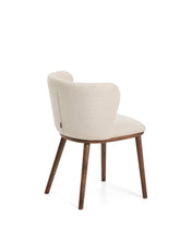 Load image into Gallery viewer, Ciselia beige chenille chair with solid ash wood legs with walnut-coloured finish FSC Mix Credit - image 3