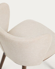 Load image into Gallery viewer, Ciselia beige chenille chair with solid ash wood legs with walnut-coloured finish FSC Mix Credit - image 9