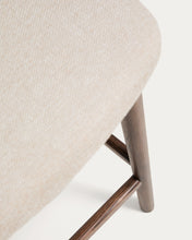 Load image into Gallery viewer, Ciselia beige chenille stool with solid ash wood legs with walnut-coloured finish FSC Mix Credit 65cm - image 8