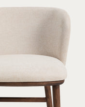 Load image into Gallery viewer, Ciselia beige chenille stool with solid ash wood legs with walnut-coloured finish FSC Mix Credit 75cm - image 7