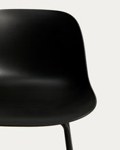 Load image into Gallery viewer, Altea black stool with black finish steel legs 65cm - image 5