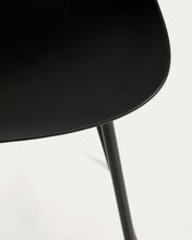 Load image into Gallery viewer, Altea black stool with black finish steel legs 65cm - image 8