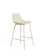 Load image into Gallery viewer, Altea beige stool with beige finish steel legs 65cm