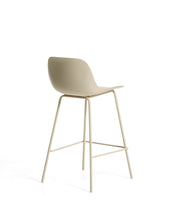 Load image into Gallery viewer, Altea beige stool with beige finish steel legs 65cm - image 3