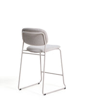Load image into Gallery viewer, Meli stackable stool in beige chenille with beige metal legs FSC Mix Credit 65cm - image 3