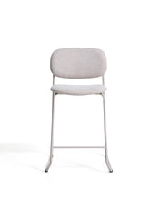 Load image into Gallery viewer, Meli stackable stool in beige chenille with beige metal legs FSC Mix Credit 65cm - image 4