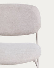 Load image into Gallery viewer, Meli stackable stool in beige chenille with beige metal legs FSC Mix Credit 65cm - image 6